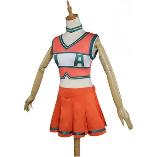My Hero Academia boku no hero academia Asui Tsuyu YAOYOROZU MOMO OCHACO URARAKA Cheerleader cosplay Costume