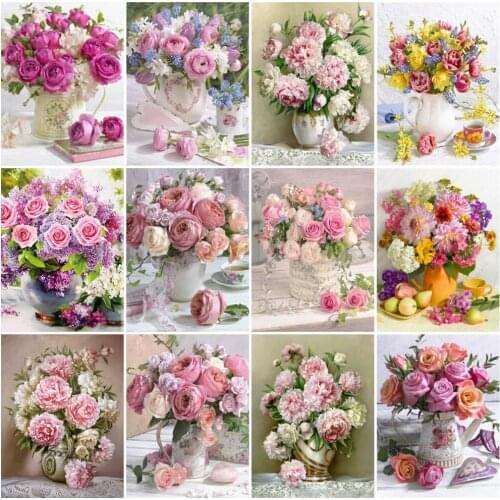 EverShine Diamond Painting Set Flower Diamond Embroidery Peony Full Drill 5D DIY Mosaic Picture Of Rhinestones Decor For Home