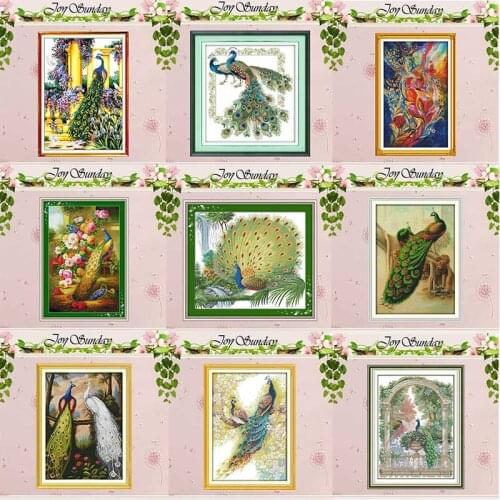 The peacock painting counted Cross Stitch 11 14CT Cross Stitch Set Wholesale DIY nimals Cross-stitch Kit Embroidery Needlework