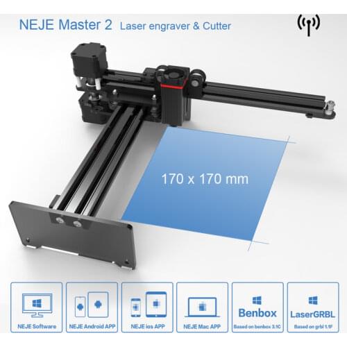 NEJE Master 2 Mini CNC Laser Engraver High Speed Engraving Carving Machine Smart Wireless APP Control 110*120mm Roll Protection