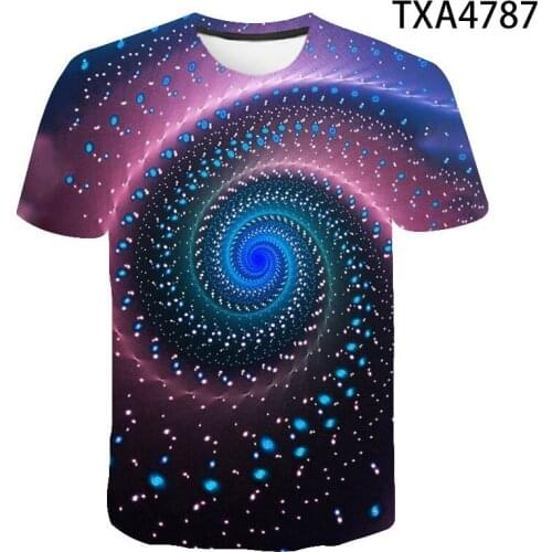 New Three Dimensional Vortex 3D T Shirt Men Women Children Summer Casual Short Sleeve Universe Space Printed Tees Boy Girl Tops