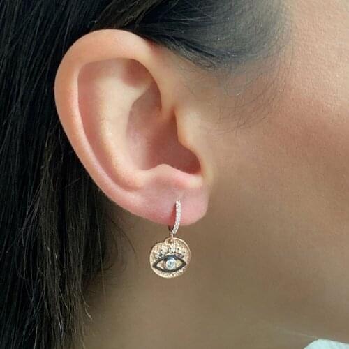 New Trend 925 Sterling Silver Fashion Dangle Drop Earrings For Women Fine Jewelry Good Luck Evil Eye Accessories