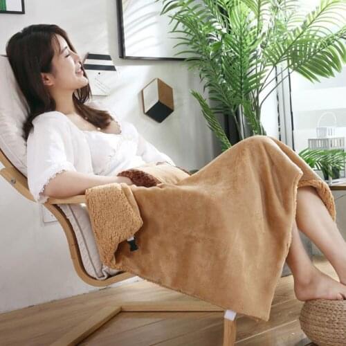 Warm Knee Protection Blanket Flannel USB Heating Foot Warmer Office Lunch Break Shawl Electric Blanket