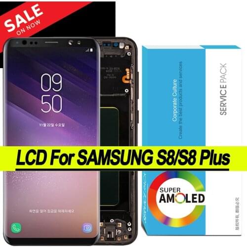ORIGINAL SUPER AMOLED S8 LCD for SAMSUNG Galaxy S8 G950 G950F Display S8 Plus LCD G955 G955F Touch Screen Digitizer