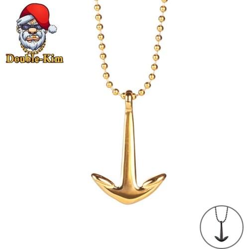 Fishhook Ferry Anchor Pendant Necklace Men Hip-Hop RAP Street Culture Titanium Stainless Steel Classic Necklace Men Jewelry Gift