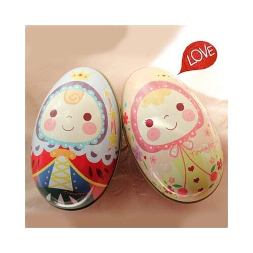 Easter Eggs Full Moon Celebration Egg Box Round Tinplate Box Sweet Packing Can Design Gift Box Exquisite Printing Candy Boxs