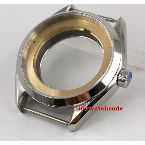 Polished 41mm sapphire cystal 316L Watch Case fit ETA 2824 2836 MOVEMENT C176