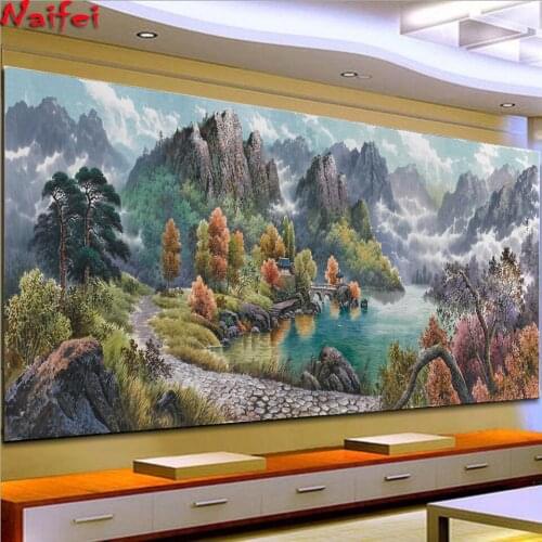 Full Round Square Drill Landscape painting 5D DIY Diamond Painting 3D Embroidery Cross Stitch 5D Home Decor landscape painting