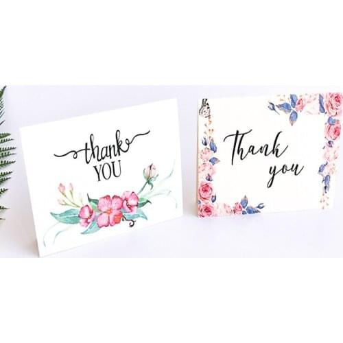 6pcs/set Thank you retro floral pattern invitation card Greeting card decoration card gift