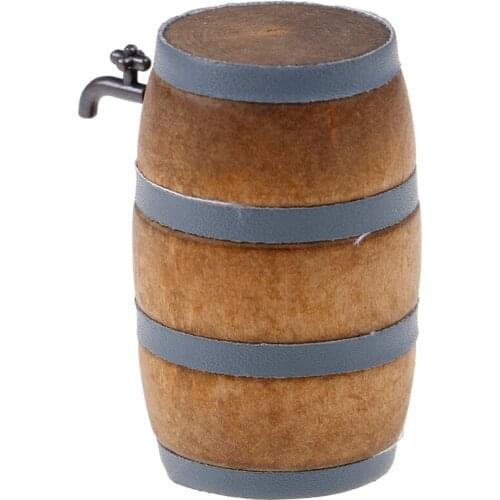 SALE 1:12 Dollhouse Wood Doll House Mini Furniture Fittings A Beer Barrel And A Glass Of Beer Cheap Toy Tool