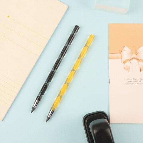 Crystal plastic pole no ink pen noble no old eternal pencil office stationery