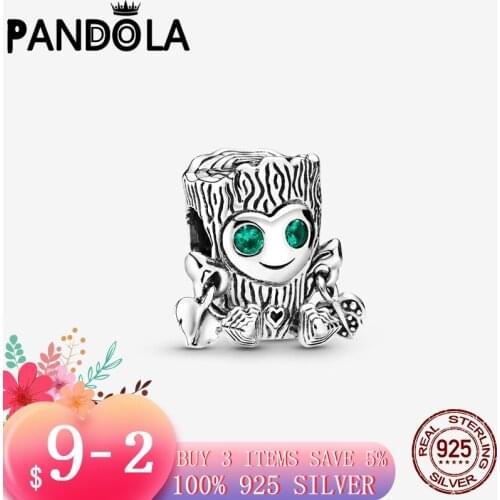 Sale Real 925 Sterling Silver Sweet Tree Monster Charms Beads Fit Original Pandora Bracelets DIY Jewelry Making For Women