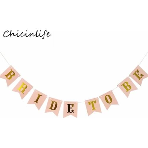 Chicinlife 1set Pink Bride To Be Banner Bachelorette Party Decoration Wedding Garland Bridal Shower Wedding Decoration