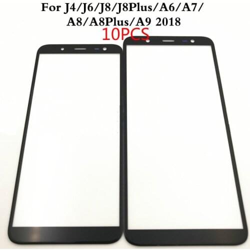 10Pcs For Samsung Galaxy J4 J6 J8 A6 A7 A8 Plus A9 2018 J415 A750 Front Glass Touch Screen Sensor LCD Display Digitizer Glass