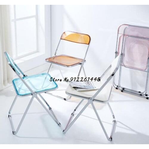 Nordic transparent chair backrest ins net red clothing store photo chair acrylic dining chair makeup chair folding chair