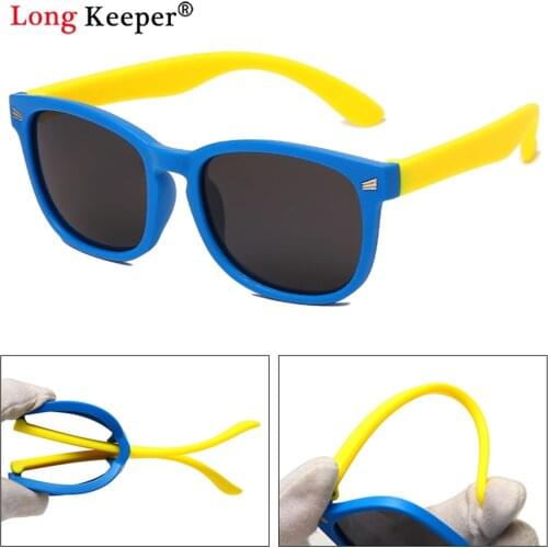Square Polarized Kids Sunglasses Silicone Flexible Safety Children Kid Sun Glasses Girls Boys Fashion Shades TR90 Eyewear UV400