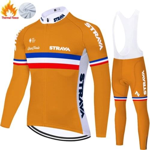 Strava Winter Thermal Fleece Ropa Para Hombre Equipo Roupa Completo Estivo Abbigliamento Uomo Jersey Ciclismo Masculino Cycling