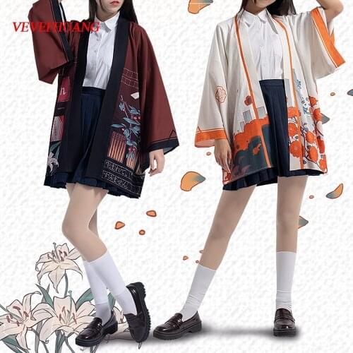 VEVEFHUANG Bungou Stray Dogs Japanese Kimonos Women Cardigan Osamu Dazai Cosplay Shirt Blouse Summer Style Carnival Xmas Party