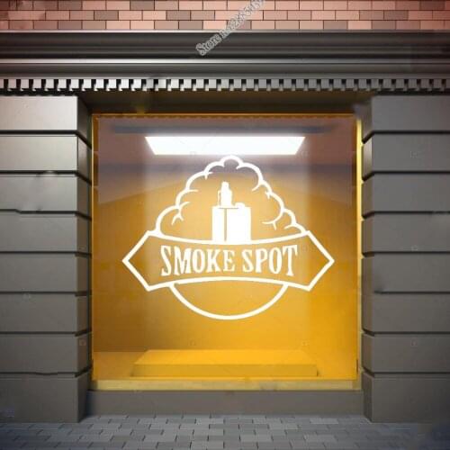Smoke Spot Wall Window Decal Sticker Vape Shop Vinyl Smokes Store Logo Waterproof Wall Decals Creative Shop Decor Art LC098