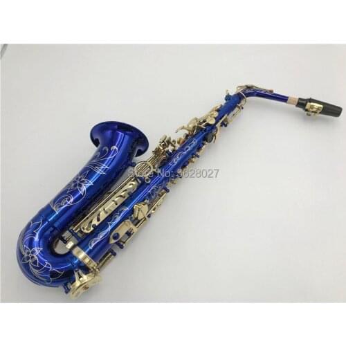 High Quality alto saxophone E flat blue saxophone and brass fittings shipping