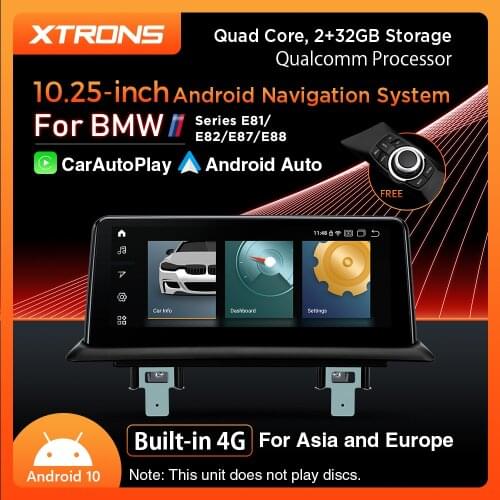 XTRONS 10.25'' IPS Android 10.0 Car Multimedia Player For BMW 1 Series E81 E82 E87 E88 2006-2012 Without Original Display 4G