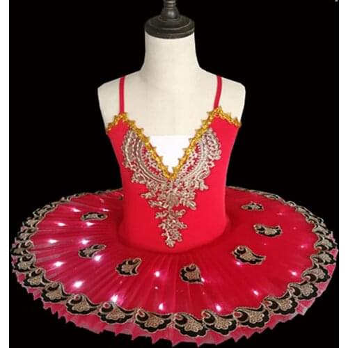Professional ballet skirt led Swan Lake Ballet Costume childrens clothing ballet dancer party dress girl
