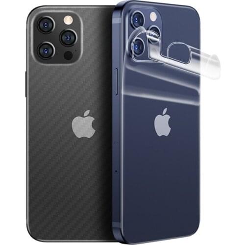 Full Cover Carbon Fiber Back Film For iPhone 12 11 Pro Max Protective Film For iPhone 12 11 XR XS 7 8 6 6s Plus Screen Protector