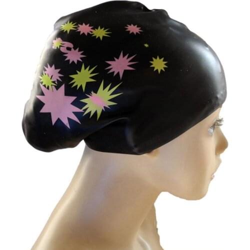 Women Swimming Cap for Long Hair Girl Extra Large Rubber Latex Silicone Waterproof Ear Protector Diving Equipment Swim Pool Hat