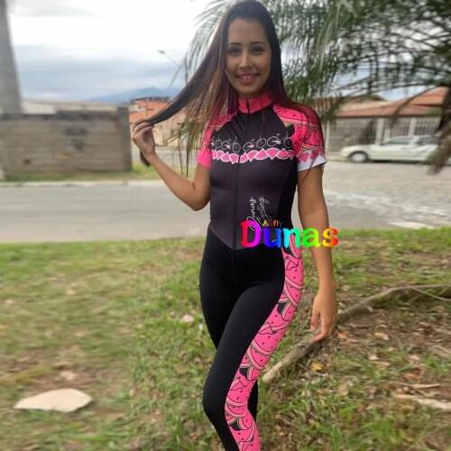 Dunas Womens Cycling Clothing With Sleeve Triathlon Wholesale Female MTB Monkey Trousers In Gel With Free Shipping Uniform Suit