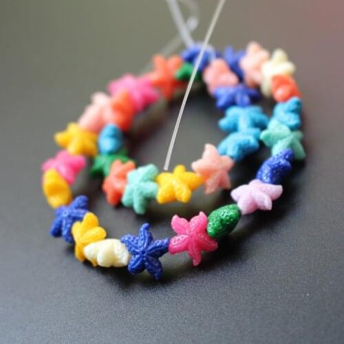 20 pieces/lot) Artificial Coral Star Fish beads Cabochon Fashion Beads Mix color for Jewelry making