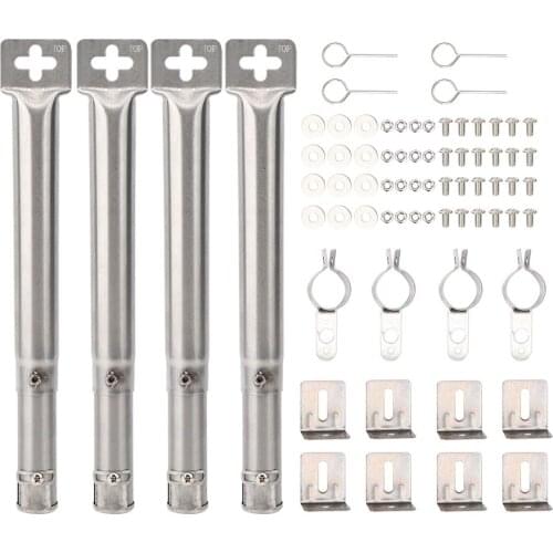 4pcs Adjustable Telescopic Stainless Steel Pipe Tube Burners BBQ Grill Parts Replacement Universal BBQ Grill Tube