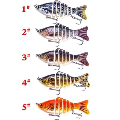 5PCS 16g/10cm Fishing Lures Sinking Swing Swim Wobblers Multi Jointed Swimbait Artificial Multi-Segment Baits Fishing Tackle