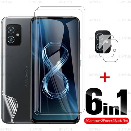 6-in-1 camera film for Asus Zenfone 8 5.9'' HD front tempered glass+back hydrogel film for Zen Fone Zenfone8 filp safety film