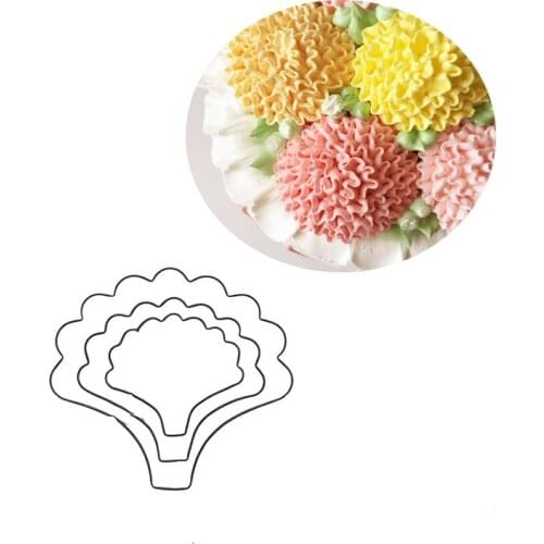 APRICOT 3pcs Stainless Steel Cake Cutters Carnations Flower Cake Mold Cake Decorating Tools Fondant Sugarcraft Cookie Biscuit