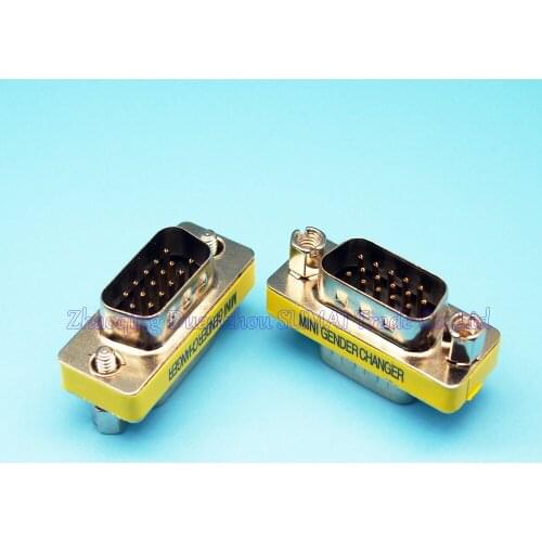 VGA Adapter DB15 15Pin to 15Pin VGA male to male Connector Display interface converter head