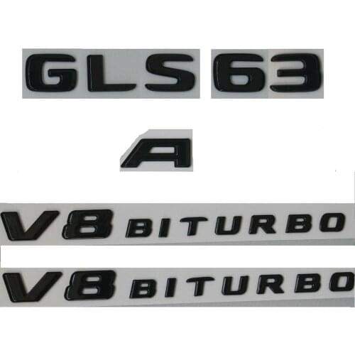 Gloss Black Letters GLS63 FOR AMG V8 BITURBO Emblems Badges for Mercedes Benz W166