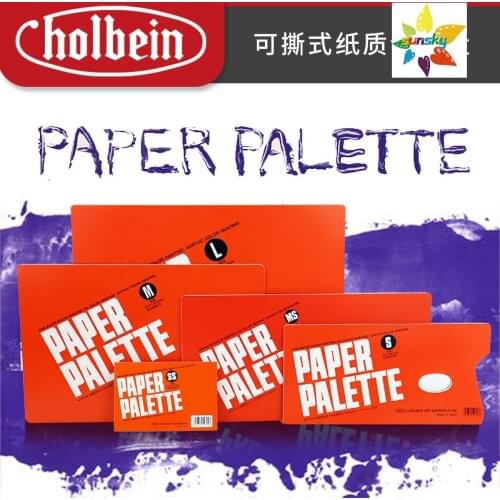 Holbein paper palette can be torn off,white,for oil painting / acrylic / gouache,more pages,convenient storage, good durability