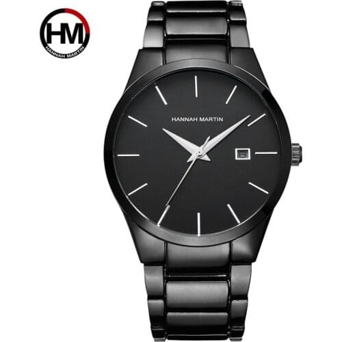 Hannah Martin Mens Watch Dws Japanese Movement Calendar Business Simple Quartz Steel Band Waterproof Mens Watch Birthday Gift