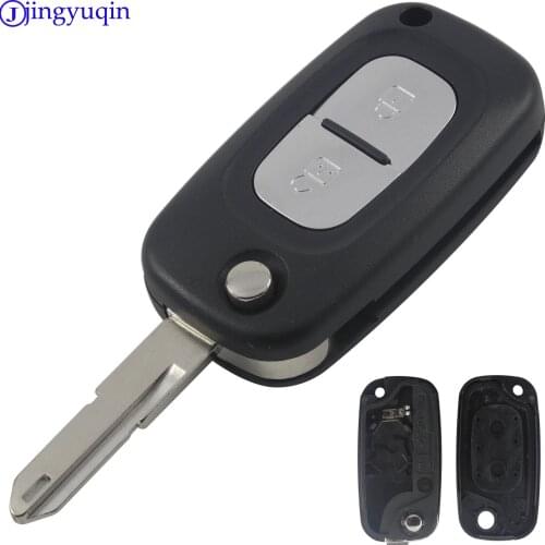 Jingyuqin 2 Buttons Car Key Case Cover Remote Flip Folding Auto Key Shell Replacement For Renault Megane