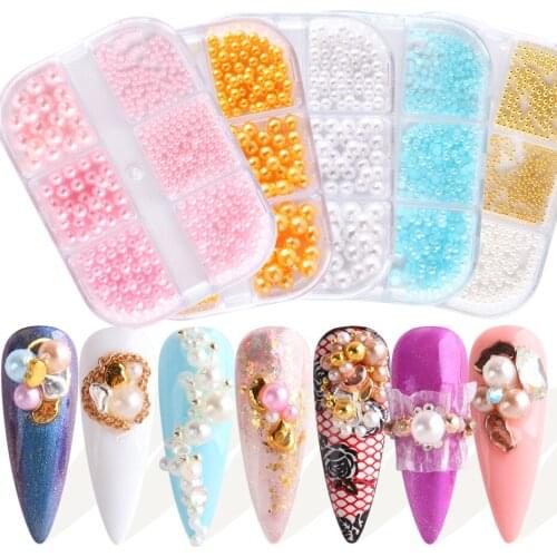 Imitation Pearl Nails Rhinestones Half Round Flatback Beads White Pink Purple Pearl DIY Craft Scrapbook Decoration SA6ZZ01-17