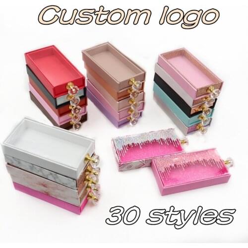 Eyelash Packaging Box Wholesale 30 Color Rectangle Lashes Case New Lash Boxes With Trays Bulk diamond magnetic case empty logo