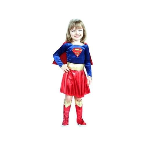 Kids Children Girls Supergirls Cosplay Costume Childrens Day Halloween Fancy Dress Superhero Costume Party Dresses up