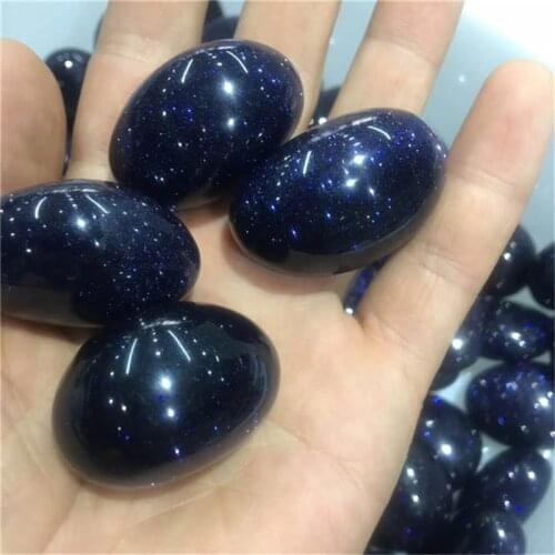 Beautiful polished blue sandstone tumbled crystal healing stone for garden decoration