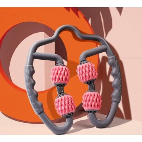 Muscle Massage EVA Foam Roller Loop Pusher Legs Massager Skinny Legs Shaping Fishbone Pattern Yoga Roller Fitness Equipments