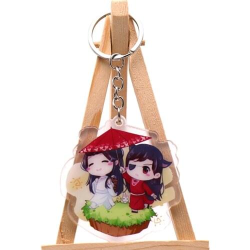 Anime Tian Guan Ci Fu Hua Cheng Xie Lian Cute Acrylic Figure Keychain School Bag Itabag Pendants Cartoon Key rings Xmas Gifts