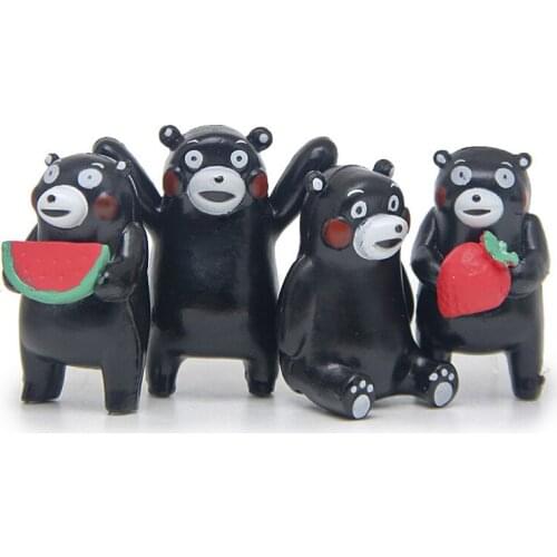 4pcs Miniature Black Bear Fruit Mini Animal Craft Micro Landscaping Decor Home Landschaft Decoration DIY Accessories