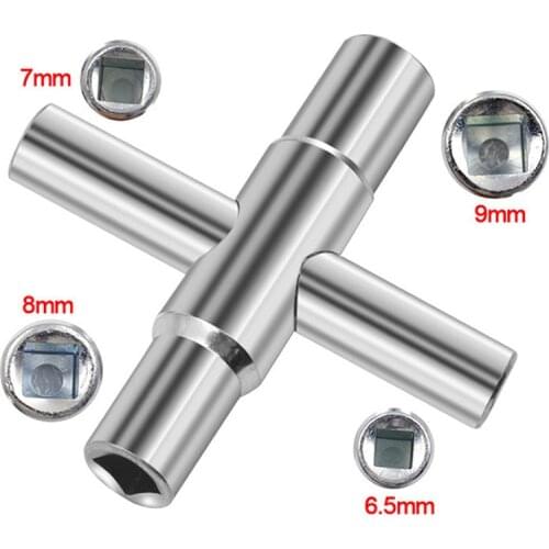 Multifunction 4 Ways Universal Square Wrench Key Faucet Wrench 4 in 1 Silver Wrench Manual Bathroom Wrench Tool