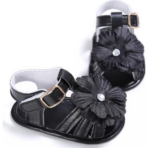 Fashion Flower princess Summer Newborn Baby Girls Leather Toddler Prewalkers Kids Soft Crib Sole Sandal Shoes