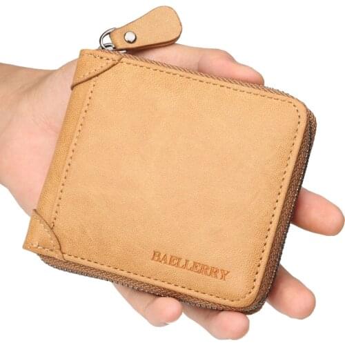 2018 New Baellerry Wallet Male Man Wallets Small Zipper Coins Purse Casual Vintage Money Change Pocket Credit Card Holders