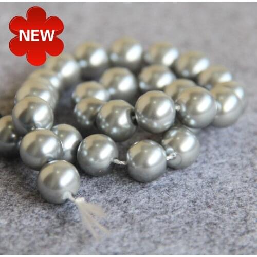 New For Necklace&Bracelet 12mm Silvery White Shell Pearl Beads DIY Gifts For Women Girl Loose Beads Jewelry Making Design 16inch